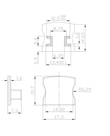 TAPA PERFIL ALU. NEGRO 2000*17.1*15,3mm